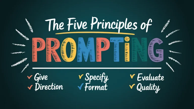 پرامپت طلایی | برای دیدن پنج اصل روی تصویر کلیک کنید.