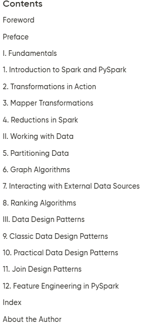 فهرست کتاب Data Algorithms with Spark