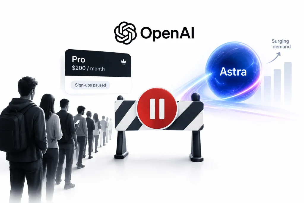 توقف عرضه اشتراک پرو OpenAI در پی استقبال گسترده از مدل جدید Astra توقف عرضه اشتراک پرو OpenAI در پی استقبال گسترده از مدل جدید Astra